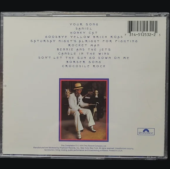 MUSIC CD 1974 "ELTON JOHN" GREATEST HITS - Picture 3 of 3